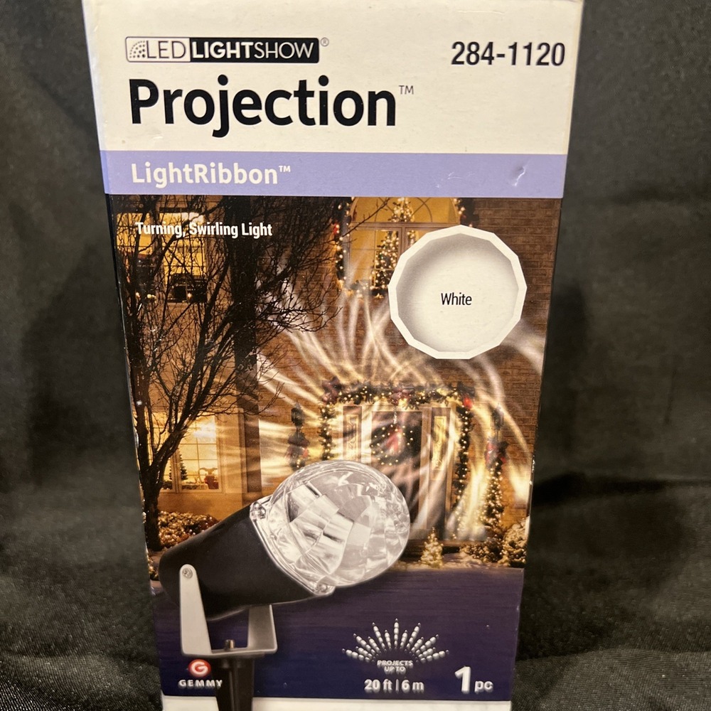 New- GEMMY LED LIGHT SHOW Light Ribbon  SWIRLING MOTION PROJECTS 20‎ FT